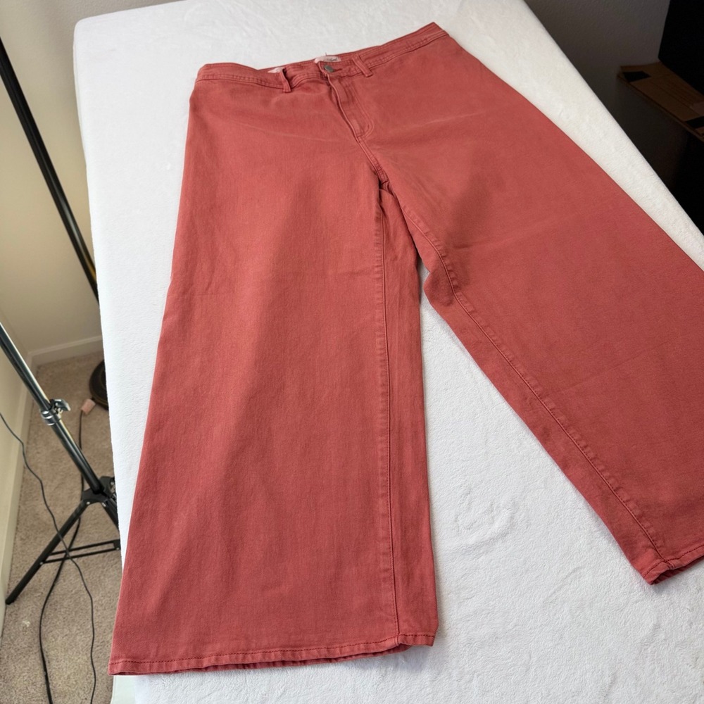 Universal Thread Sailor Wide Leg Pants Womens 17 Orange Good High Rise Stretch - Picture 2 of 14